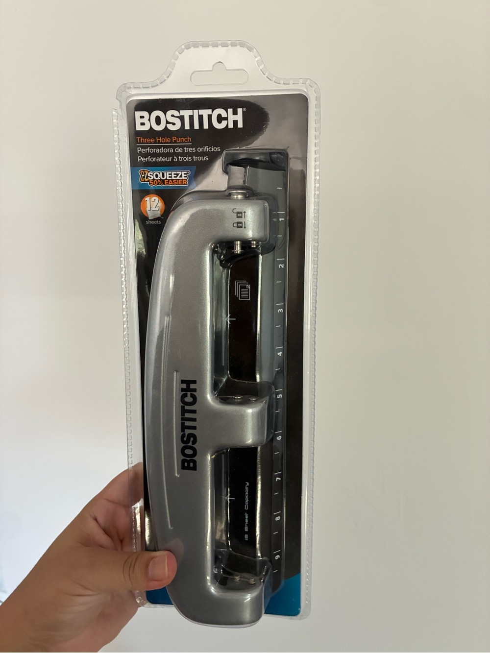 Bostitch Silver Three-Hole Punch - Silver